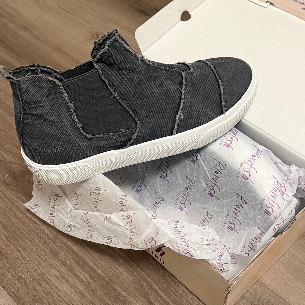 Blowfish Black Frayed Slip-On Ankle Bootie